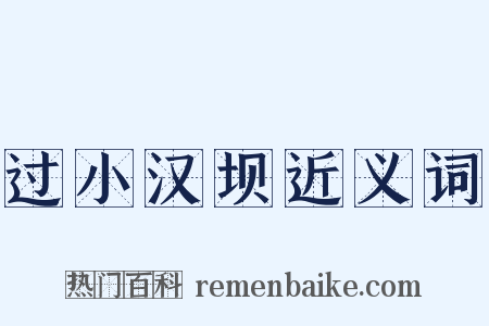 过小汉坝近义词是什么意思的图片